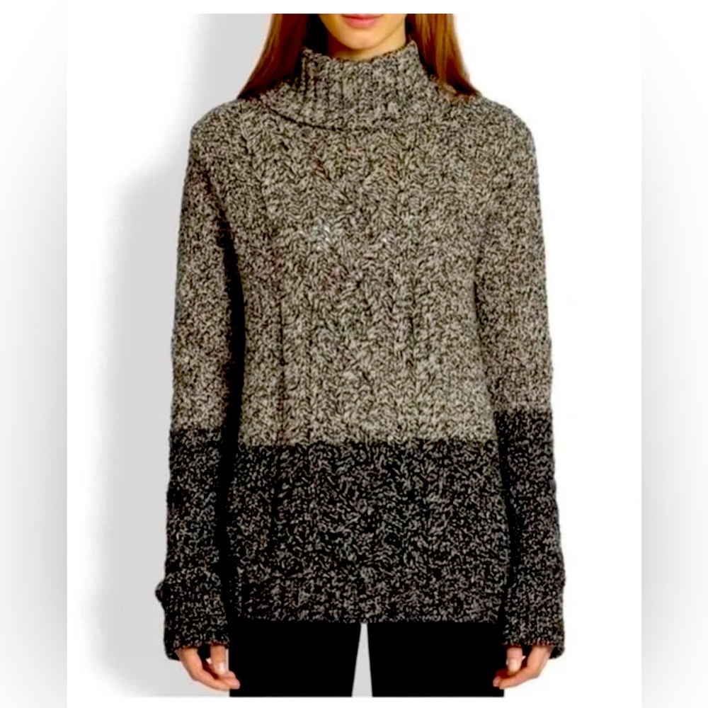 VINCE Colorblock Turtleneck Sweater